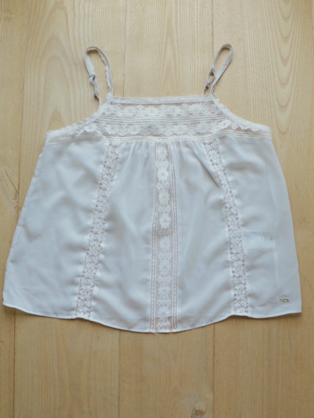 AnF sparkly gold sheer apron top